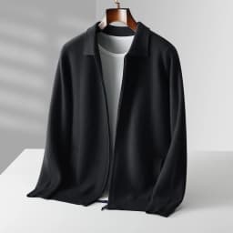 Autumn And Winter New Men's Wool Fashion Sweater Gentleman Knitted Coat Plus Size Zipper Cardigan Cashmere Sweater