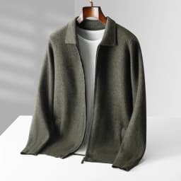 Autumn And Winter New Men's Wool Fashion Sweater Gentleman Knitted Coat Plus Size Zipper Cardigan Cashmere Sweater