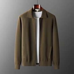 Autumn And Winter New Men's Wool Fashion Sweater Gentleman Knitted Coat Plus Size Zipper Cardigan Cashmere Sweater