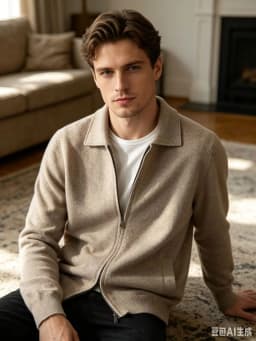 Autumn And Winter New Men's Wool Fashion Sweater Gentleman Knitted Coat Plus Size Zipper Cardigan Cashmere Sweater