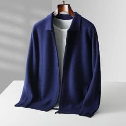 Autumn And Winter New Men's Wool Fashion Sweater Gentleman Knitted Coat Plus Size Zipper Cardigan Cashmere Sweater