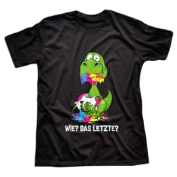 1pcs 100% Cotton Green Dinosaur With Rainbow Paint O-neck Short Sleeves T-shirt