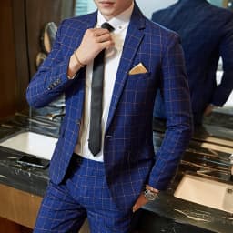 Men's Casual One-Button Plaid Suit Two-Piece Set Business No-Ironing Best Man M-5XL 2025 Fashion Comfortable Fit