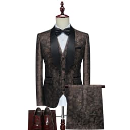Men's Evening Dress Bridegroom Suit British Wedding Business Casual Fashion Three-piece Set with Vest And Trousers Sizes M-6XL