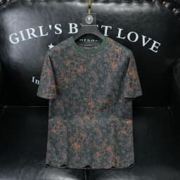 Summer Men's Printed Round Neck Short Sleeved T-shirt Fashion Slim Fit Casual Tshirts Trendy Social Tees Streetwear Men Clothing