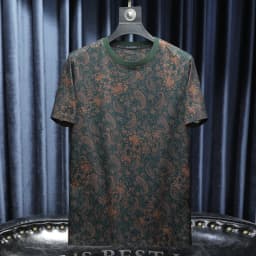 Summer Men's Printed Round Neck Short Sleeved T-shirt Fashion Slim Fit Casual Tshirts Trendy Social Tees Streetwear Men Clothing