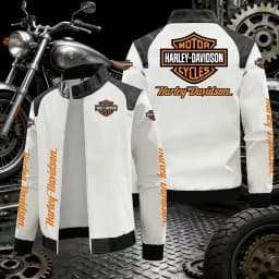 New Harley Davidson Printing Motorcycle Jacket Autumn Winter Keep Warm PU Leather Jacket Outdoor Sports Waterproof Coat