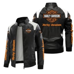 New Harley Davidson Printing Motorcycle Jacket Autumn Winter Keep Warm PU Leather Jacket Outdoor Sports Waterproof Coat