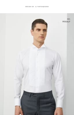 Men's Dress Cufflinks Shirt Pure Cotton Slim Wedding Banquet Wing Collar Formal Men's Bow Tie