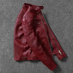 2025 Fashion Genuine Sheepskin Tanned Leather Jacket Men Vintage Motorcycle Wine Red Zipper Moto Biker Clothing Slimfit Coats
