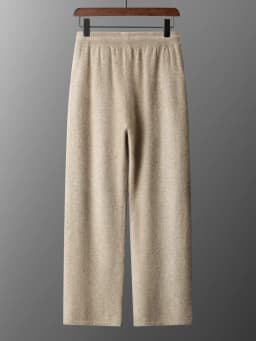 Men Luxury 100% Cashmere Knit Wide Leg Pants Warm Casual Business Trousers Solid Color Autumn Winter Skin-friendly Bottom Wear