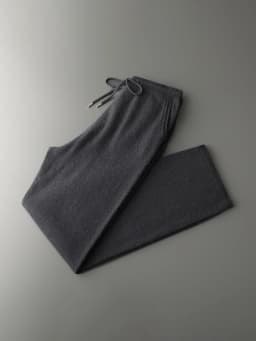 Men Luxury 100% Cashmere Knit Wide Leg Pants Warm Casual Business Trousers Solid Color Autumn Winter Skin-friendly Bottom Wear