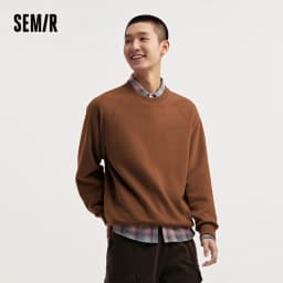 Semir Sweater Men 2026 New Spring Heating Bacteriostatic Fleece Inner Wear Top Fashion Printed