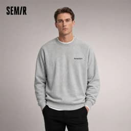Semir Sweater Men 2026 New Spring Heating Bacteriostatic Fleece Inner Wear Top Fashion Printed