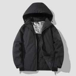 2024 Autumn and Winter New Fashion Trend Thick Warm Hooded Cotton-Padded Jacket Men's Casual Loose Comfortable Plus Size Coat