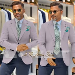 Men's 2 Piece Suit Set with Green Blazer and Navy Pants Slim Fit Formal Business Wedding Dating Prom Party Outfit Custom Tuxedo