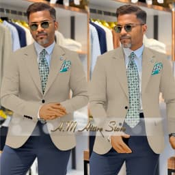 Men's 2 Piece Suit Set with Green Blazer and Navy Pants Slim Fit Formal Business Wedding Dating Prom Party Outfit Custom Tuxedo
