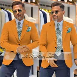 Men's 2 Piece Suit Set with Green Blazer and Navy Pants Slim Fit Formal Business Wedding Dating Prom Party Outfit Custom Tuxedo