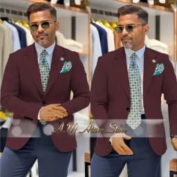 Men's 2 Piece Suit Set with Green Blazer and Navy Pants Slim Fit Formal Business Wedding Dating Prom Party Outfit Custom Tuxedo