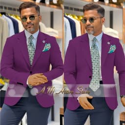 Men's 2 Piece Suit Set with Green Blazer and Navy Pants Slim Fit Formal Business Wedding Dating Prom Party Outfit Custom Tuxedo
