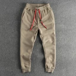 Autumn Winter New American Retro Thickened Velvet Sweatpants Men's Simple Washed Heavyweight Drawstring Sports Ankle-tied Pants