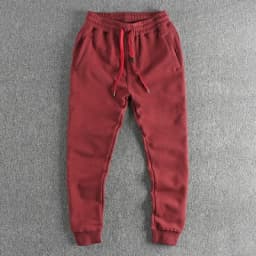 Autumn Winter New American Retro Thickened Velvet Sweatpants Men's Simple Washed Heavyweight Drawstring Sports Ankle-tied Pants