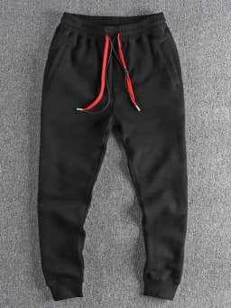 Autumn Winter New American Retro Thickened Velvet Sweatpants Men's Simple Washed Heavyweight Drawstring Sports Ankle-tied Pants