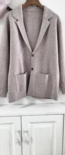 100% Merino Wool Men's Suit Collar Knitted Cardigan Autumn Winter Thickened Solid Color Suit Shirt Cashmere Jacket Sweater