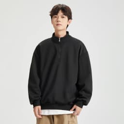 Large Size Men's Sweatshirts M-8XL Autumn Stand-up Collar Half-zipper Solid Color Long-sleeved Oversize Outdoor Sports Pullover