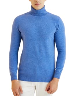 Knit Sweater for Men 100% Merino Wool Turtleneck Wool Sweater Fall Winter Warm Long Sleeve Pullover Male Korean Luxury Clothing