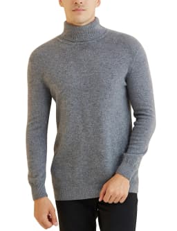 Knit Sweater for Men 100% Merino Wool Turtleneck Wool Sweater Fall Winter Warm Long Sleeve Pullover Male Korean Luxury Clothing