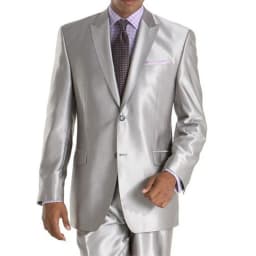 2022 New Arrival Mens Suits Groomsmen Peak Lapel Groom Tuxedos Shiny Silver Wedding Best Man Suit