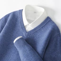 LHZSYY Men's V-Neck Cashmere Sweater 23Autumn Winter New Thick Solid Pullovers Loose Knit Base Shirt Business Casual Jacket Tops