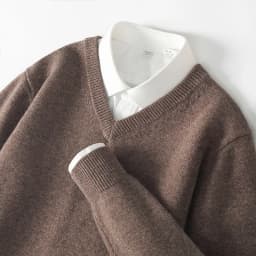 LHZSYY Men's V-Neck Cashmere Sweater 23Autumn Winter New Thick Solid Pullovers Loose Knit Base Shirt Business Casual Jacket Tops