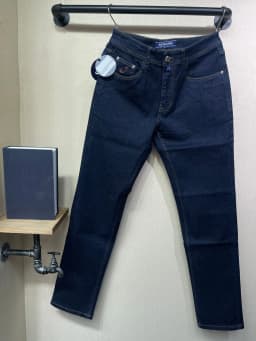 OECHSLI Jeans Thick Cotton Men 2025 Autumn Winter new casual warm Blue embroidery comfortable straight Big size 30-40 Pants