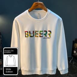 Fashion hoodie men's 2024 autumn and winter new trend printed long sleeved T-shirt loose elastic high-end Sweater