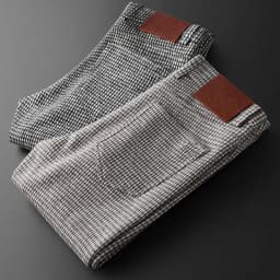 Gray Plaid Pants Men's Casual Slim Slim Straight Leg Business Pants Fall Men's Woolen Pants