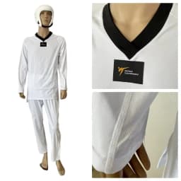 Taekwondo Competition Uniforms Feature Professional Stretch Design and Breathable Mesh Logo Prints for Both Children and Adults