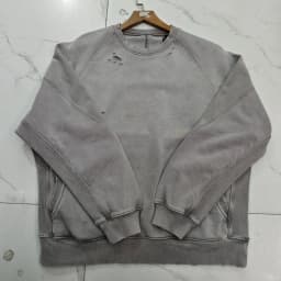 Vintage American Style Distressed Fleece Sweatshirt Men Winter Thick Loose Casual Hooded Pullover with Retro Design