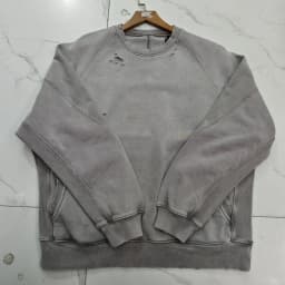 Vintage American Style Distressed Fleece Sweatshirt Men Winter Thick Loose Casual Hooded Pullover with Retro Design