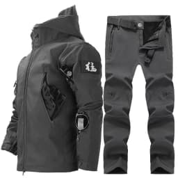 Tactical Men Winter Set Fleece Parkas Cargo Jackets Windbreak Hiking Camping Pant Climbing Tracksuit Sharkskin Casual Hood Coats