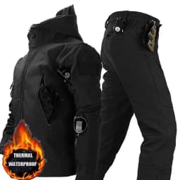 Tactical Men Winter Set Fleece Parkas Cargo Jackets Windbreak Hiking Camping Pant Climbing Tracksuit Sharkskin Casual Hood Coats