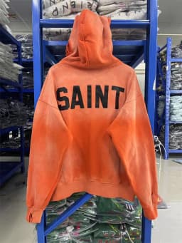 Washed Orange Saint Pullover Men Women Best Quality Hooded Hoodie