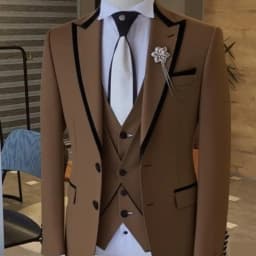 Men's Solid Slim Fit 3-Piece Business Suit Set with Blazer Vest And Pants for Wedding Party Luxury Fashion Tuxedo