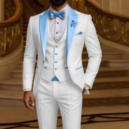 Men's 3 Piece Formal Business Suit Slim Fit Peak Lapel Groom Tuxedo Best Man Wedding Party Blazer Vest Pants Set Men Outfits