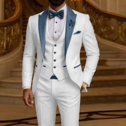 Men's 3 Piece Formal Business Suit Slim Fit Peak Lapel Groom Tuxedo Best Man Wedding Party Blazer Vest Pants Set Men Outfits