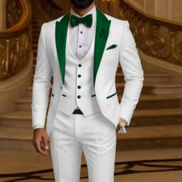 Men's 3 Piece Formal Business Suit Slim Fit Peak Lapel Groom Tuxedo Best Man Wedding Party Blazer Vest Pants Set Men Outfits
