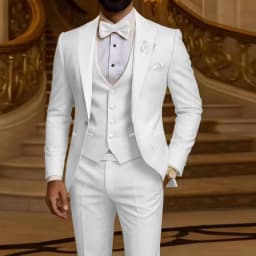 Men's 3 Piece Formal Business Suit Slim Fit Peak Lapel Groom Tuxedo Best Man Wedding Party Blazer Vest Pants Set Men Outfits