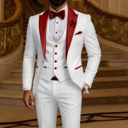 Men's 3 Piece Formal Business Suit Slim Fit Peak Lapel Groom Tuxedo Best Man Wedding Party Blazer Vest Pants Set Men Outfits