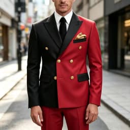 Mix-Colors Double Breasted Suits for Men 2‑Pieces Prom Wedding Tuxedo Slim Fit Jacket Pants Evening Party Formal Costume Outfit
